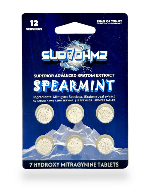 Sub 7 ohmz 7-hydroxymitragynine Tablets Spearmint 6ct